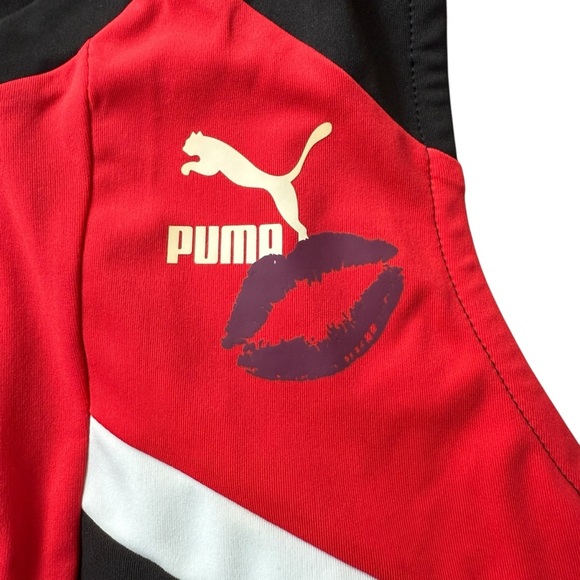 NWT PUMA x Maybelline Women's Black Cropped Zip Tank Top M Athletic Gym Work Out - Picture 5 of 5